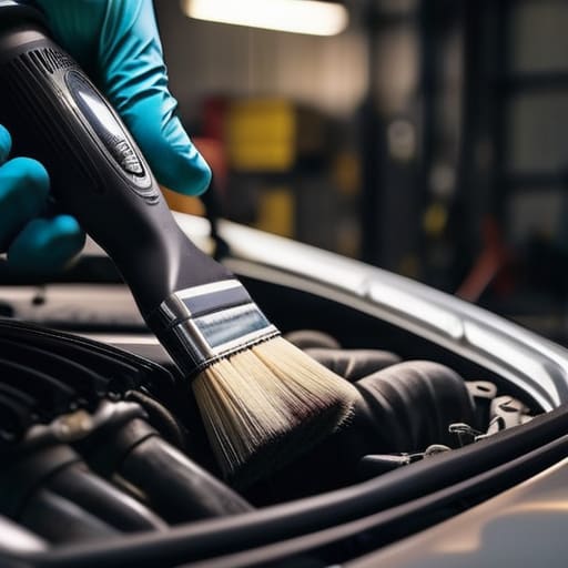Getting the Job Done cleaning an engine.