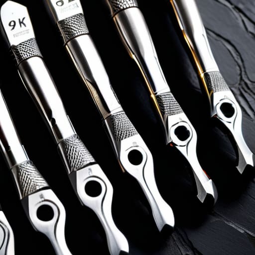 Different types of ratchet handle tools.