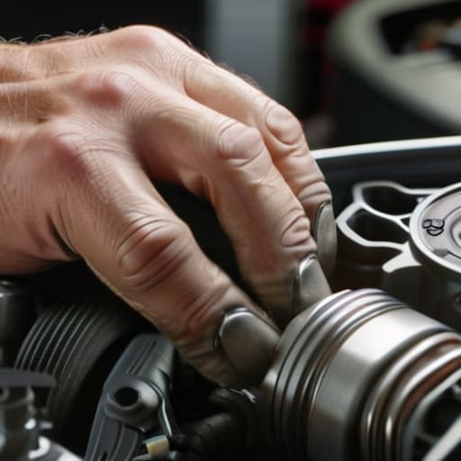Engine thermostat replacement guide photograph.